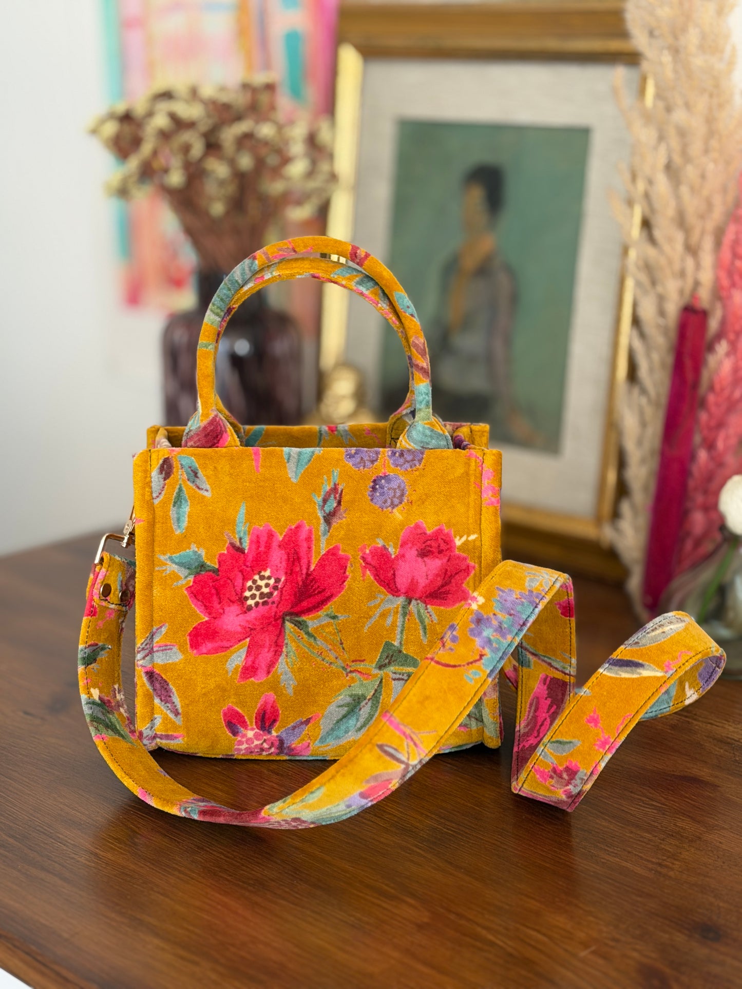 Velvet Mini Tote - Ochre