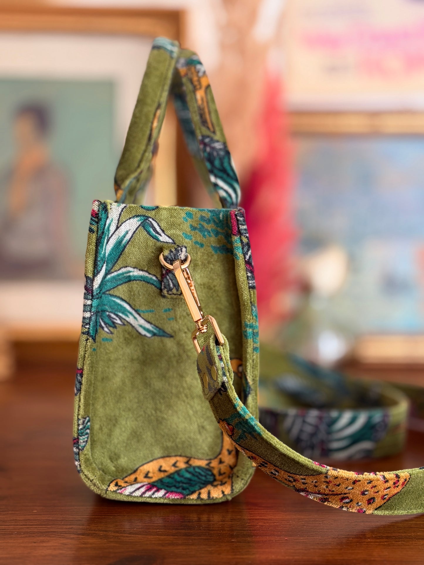 Velvet Mini Tote - Green