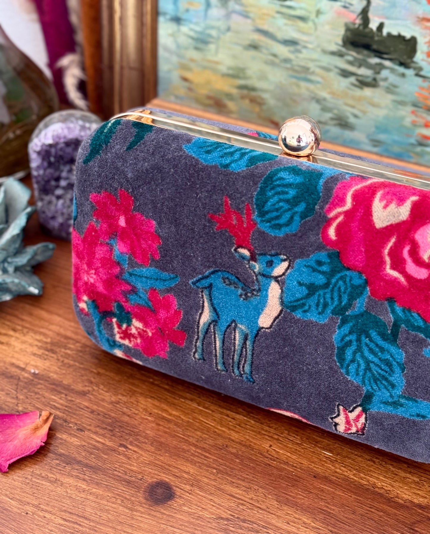 Clutch - Grey Velvet fawn