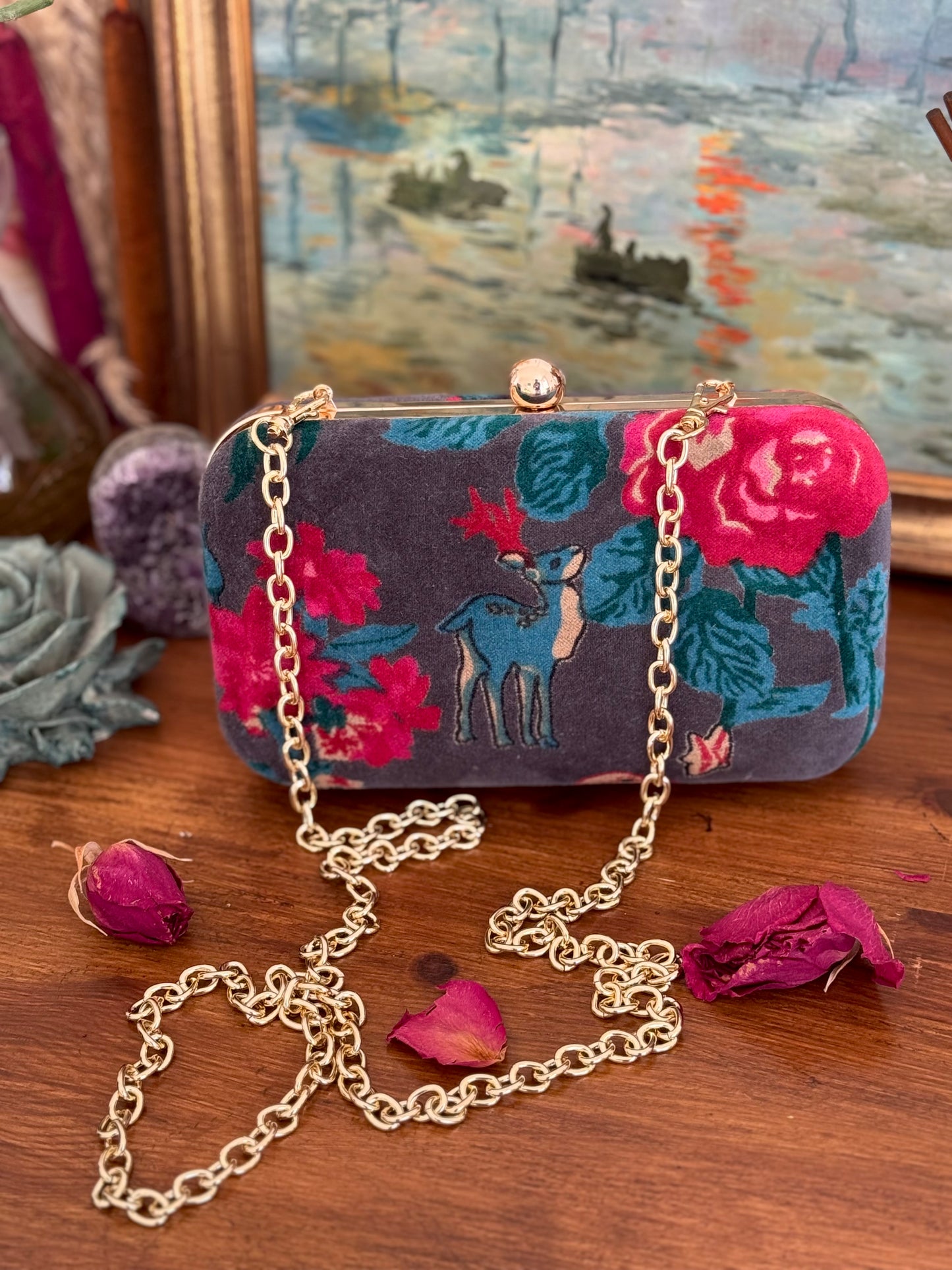 Clutch - Grey Velvet fawn