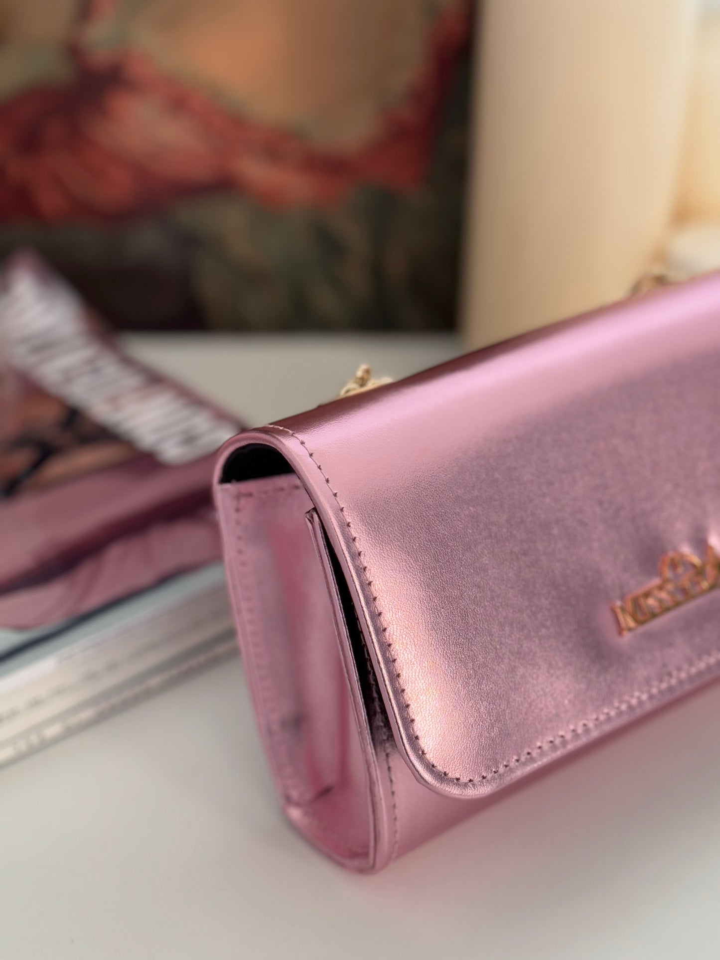 Pink Leather Mini Célie