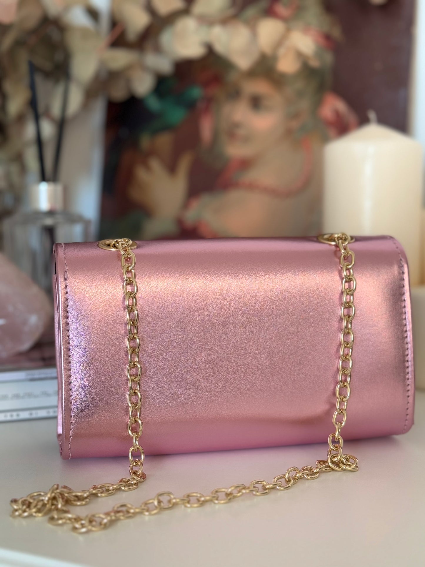 Pink Leather Mini Célie