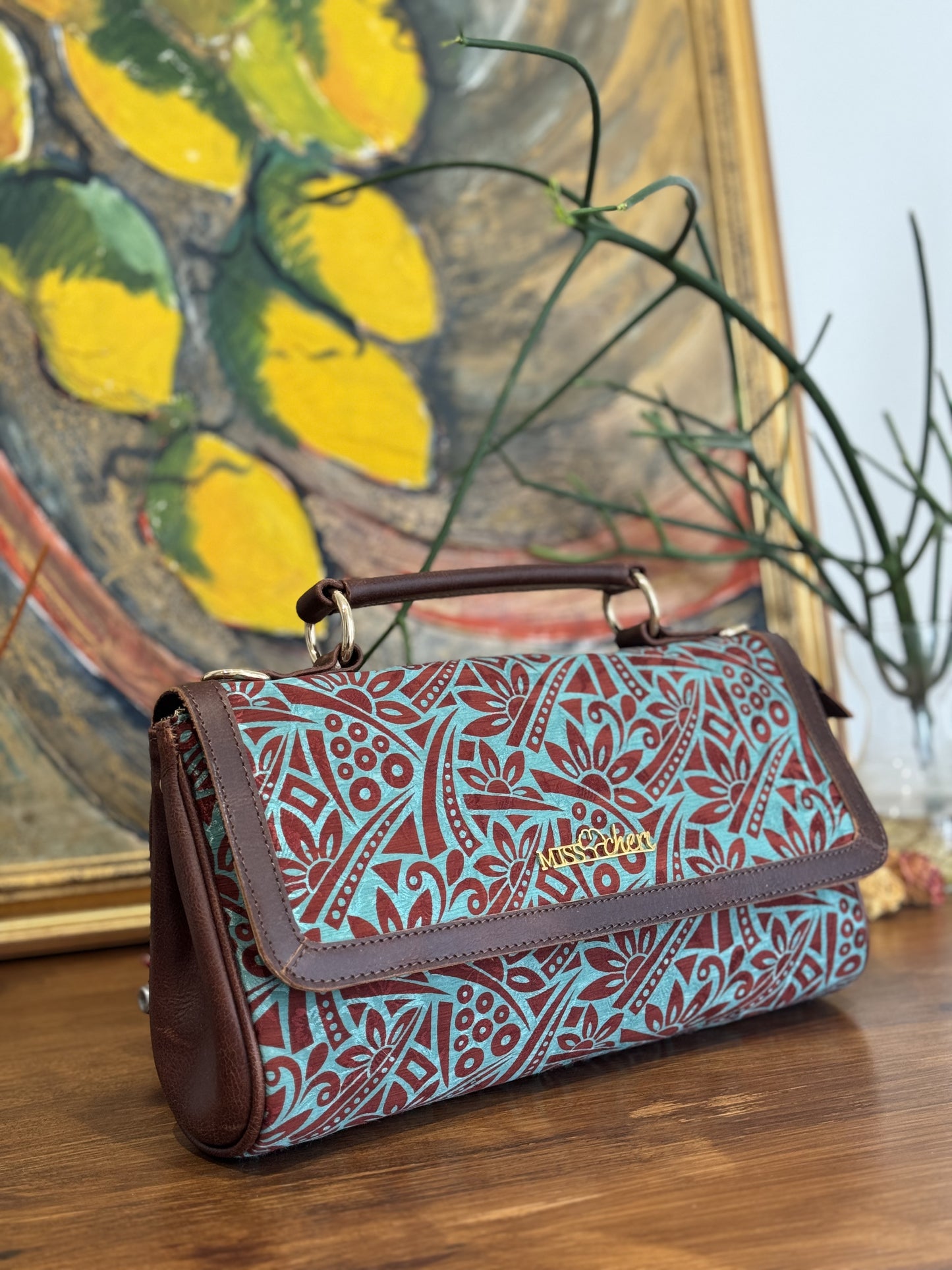 Mary Lou - Light Blue & Brown