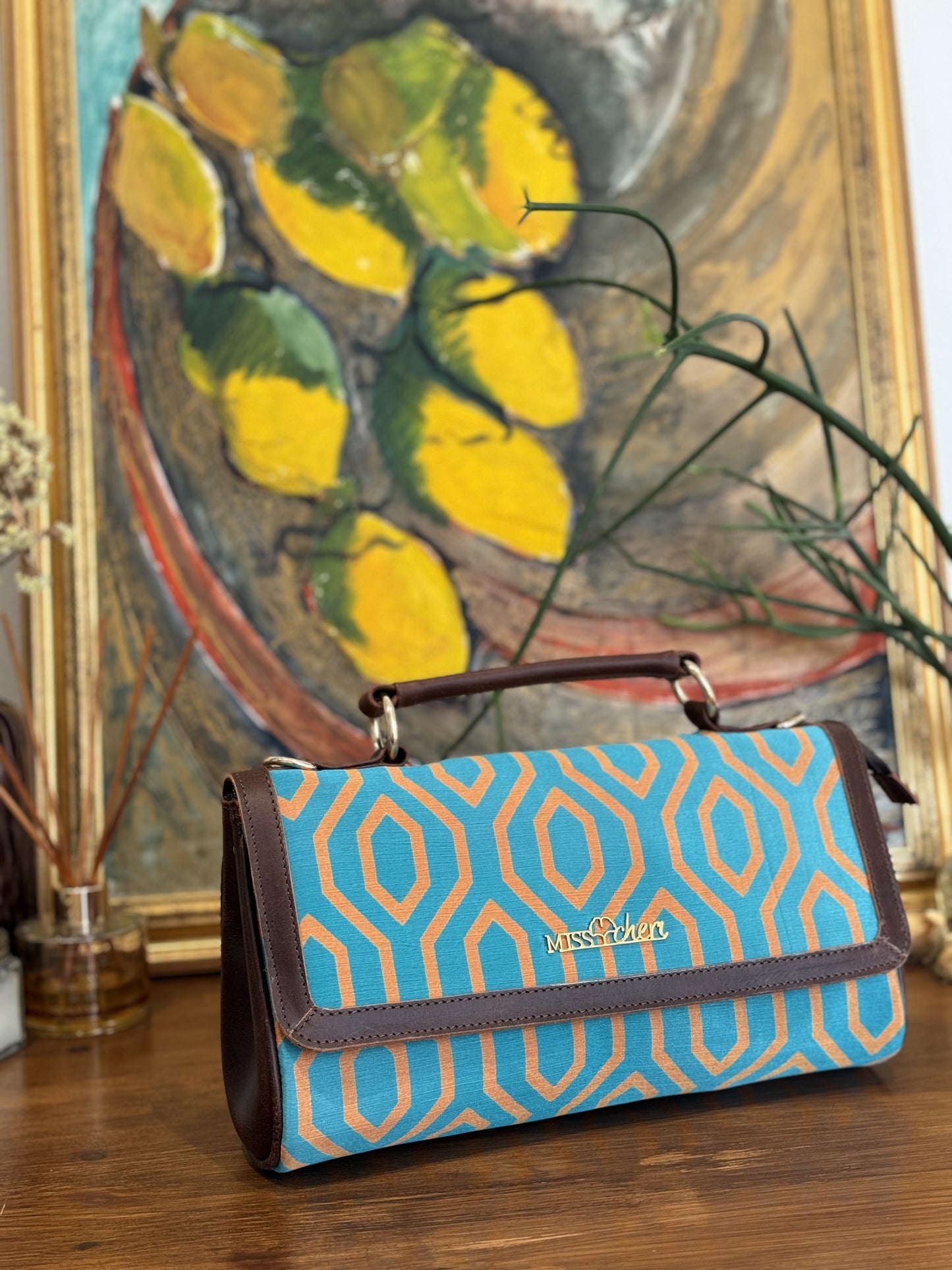 Mary Lou - Vivid Blue & Ochre