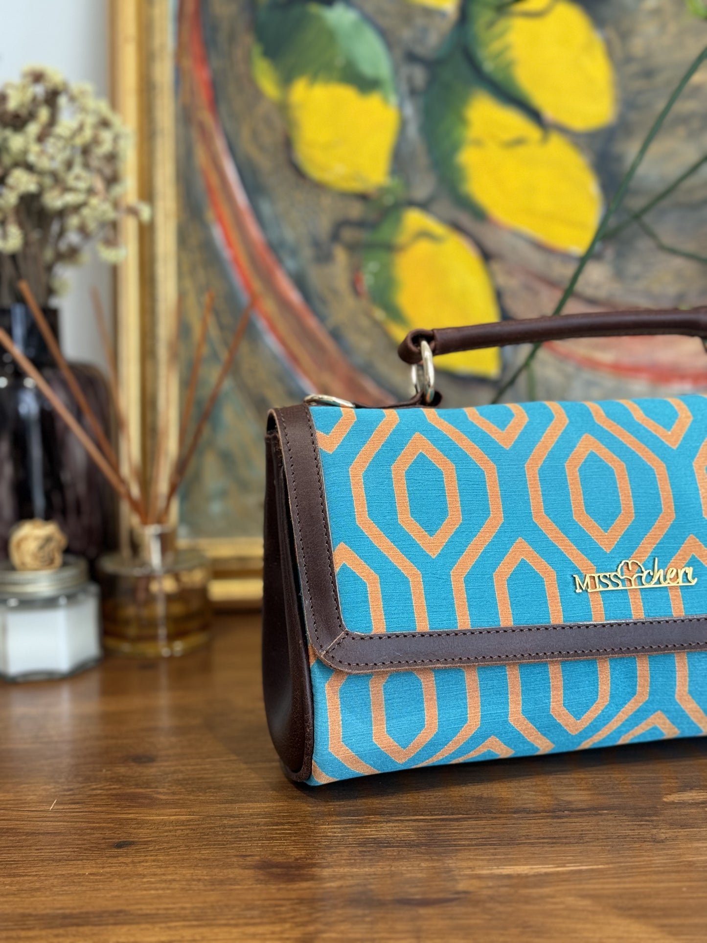 Mary Lou - Vivid Blue & Ochre