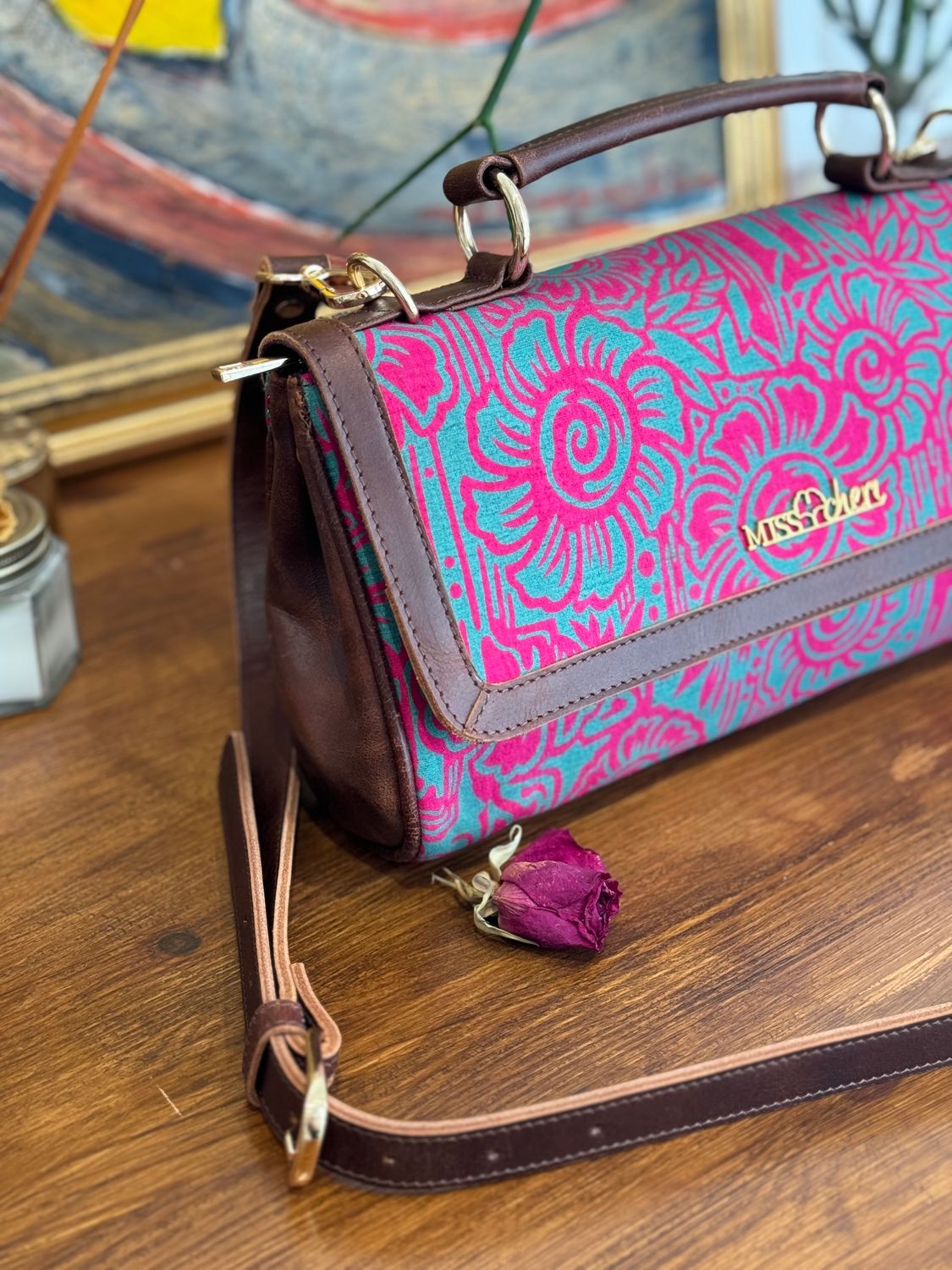 Mary Lou - Hot PInk & Denim Blue