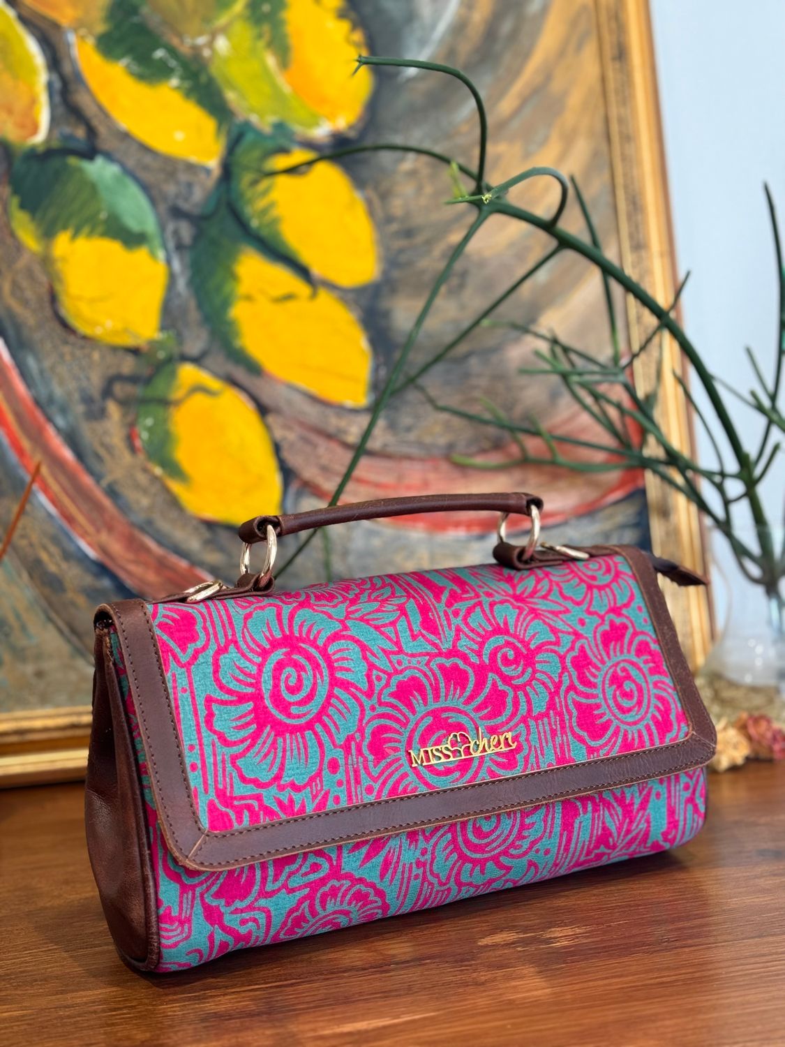 Mary Lou - Hot PInk & Denim Blue
