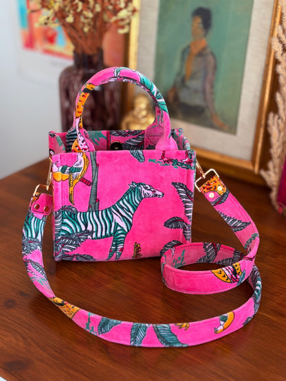 Velvet Mini Tote - Hot Pink