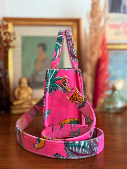 Velvet Mini Tote - Hot Pink