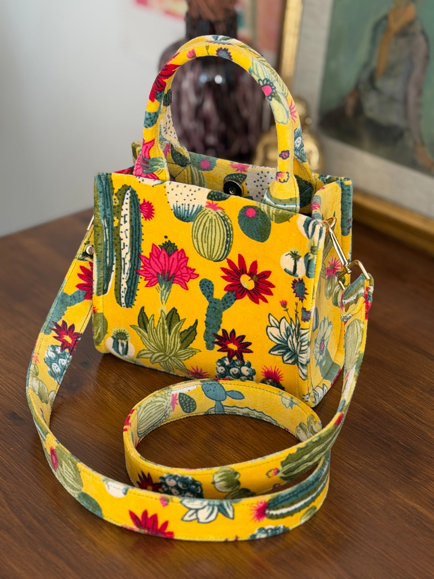 Velvet Mini Tote - Yellow