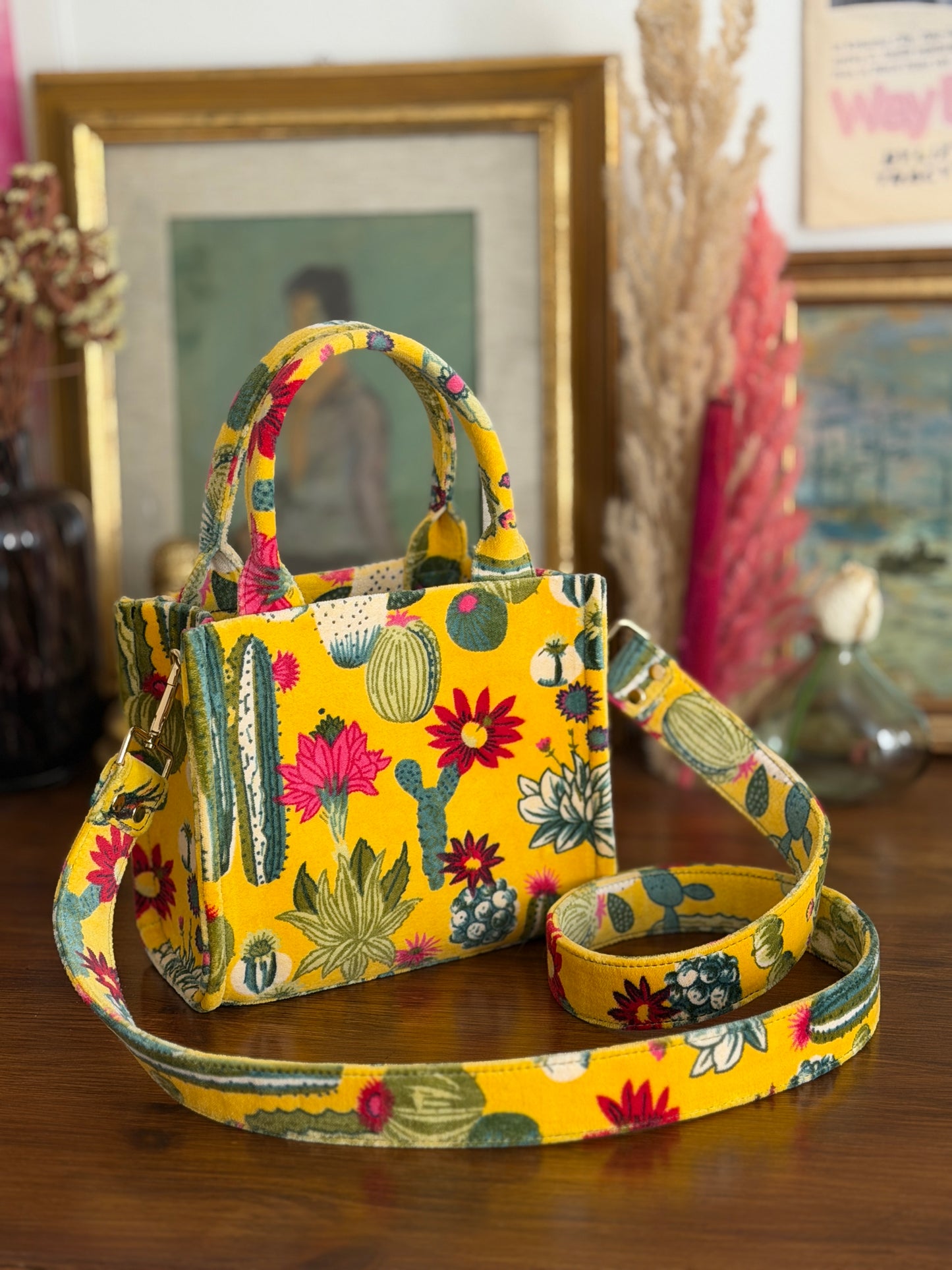 Velvet Mini Tote - Yellow