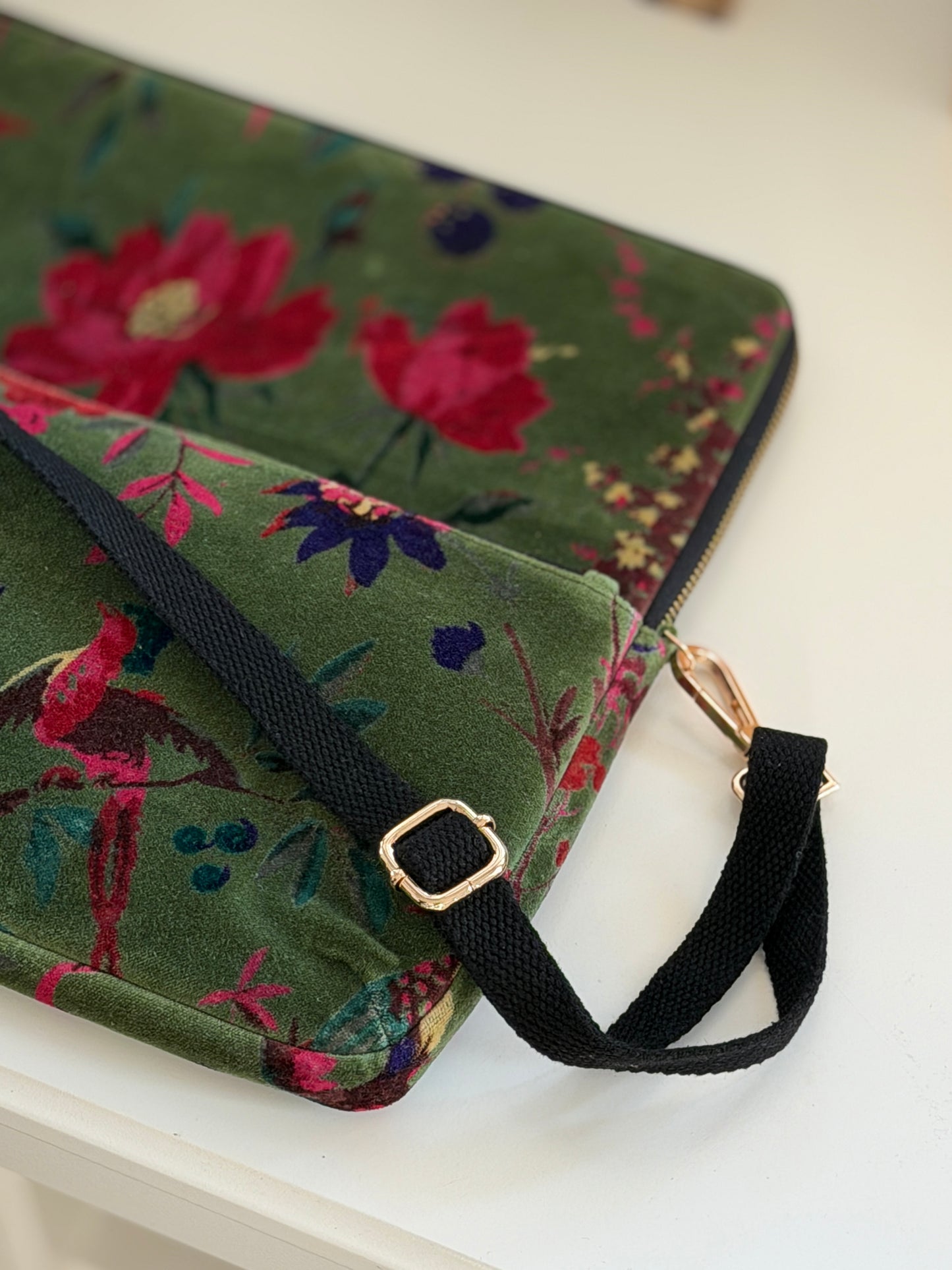 Laptop Case Bag - Green Velvet