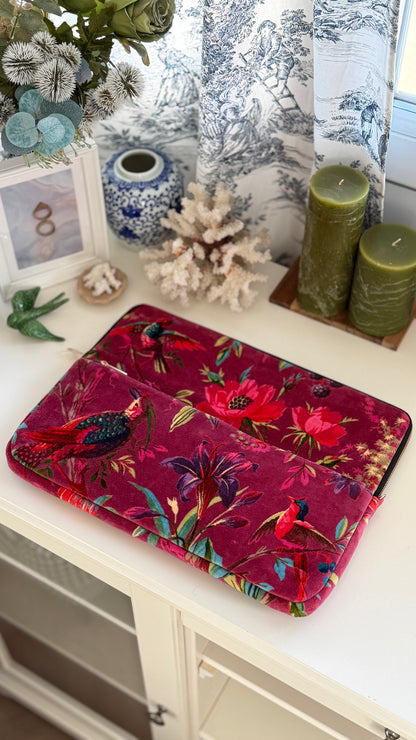 Laptop Case Bag - Burgundy Velvet