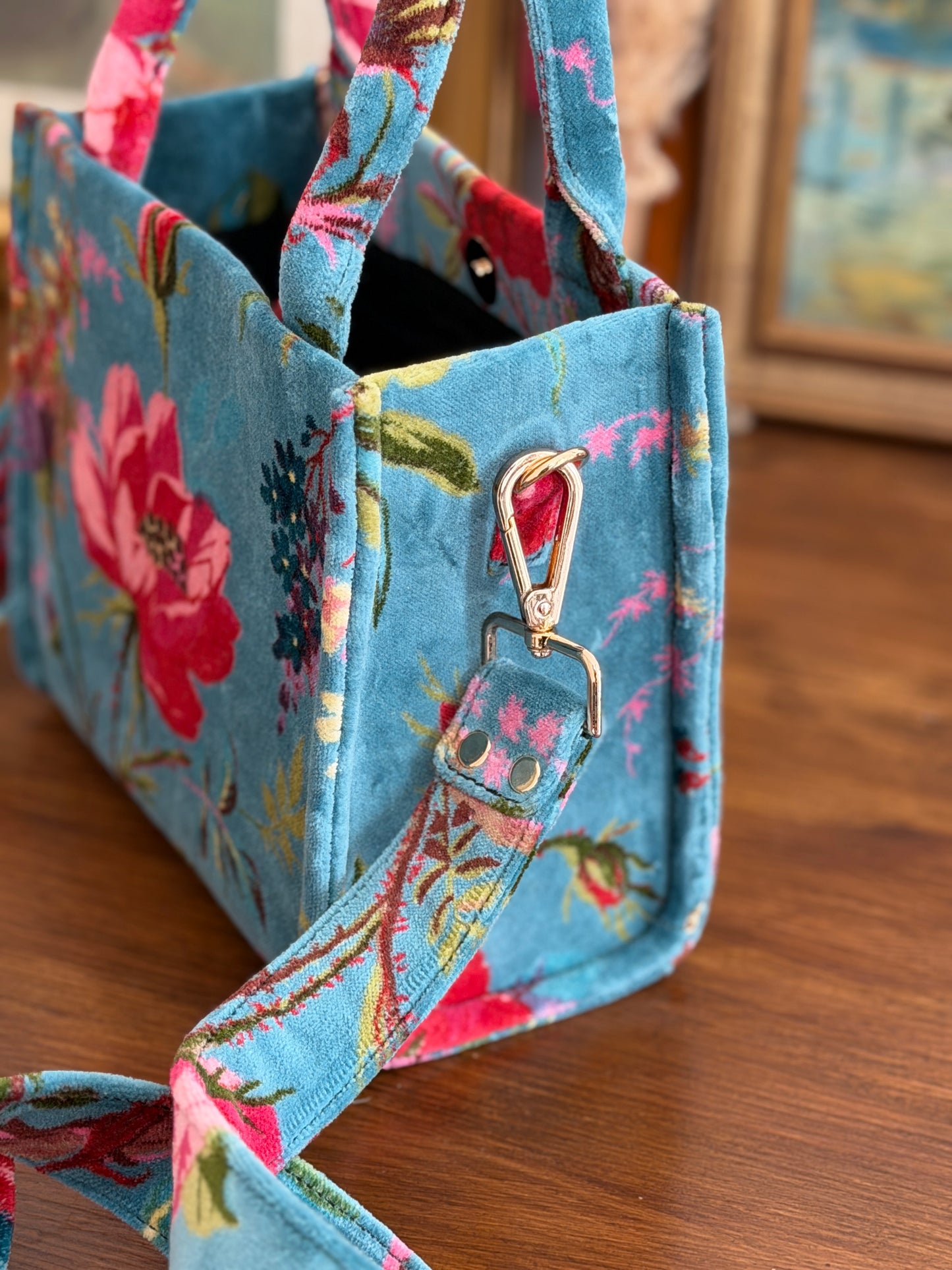 Velvet Mini Tote - Aquamarine