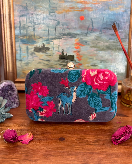 Clutch - Grey Velvet fawn