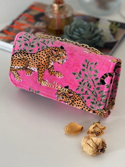 Pink Velvet Cheetah Mini-Célie