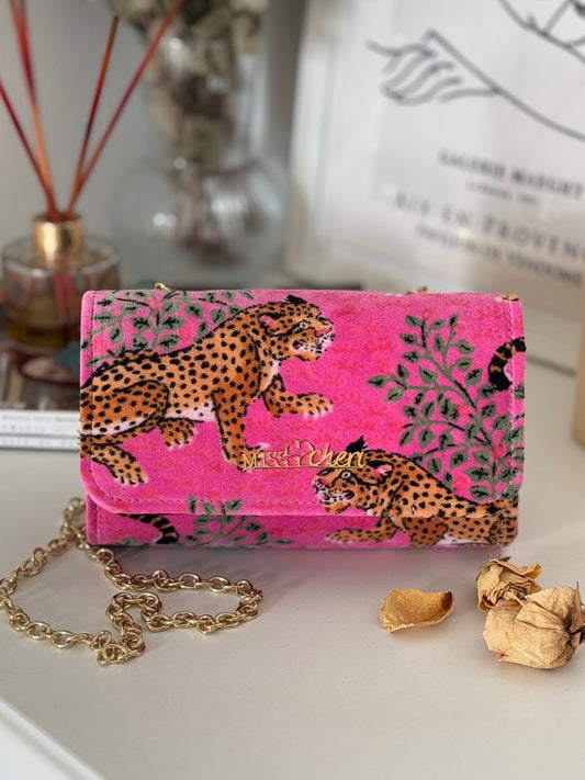 Pink Velvet Cheetah Mini-Célie