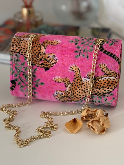 Pink Velvet Cheetah Mini-Célie