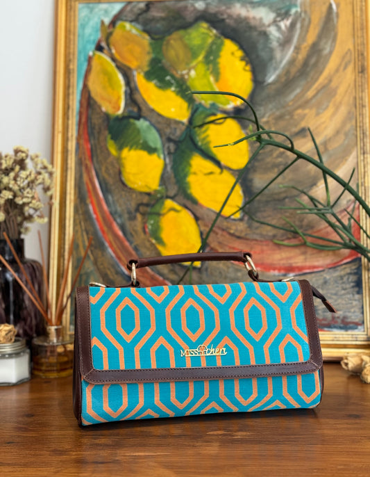 Mary Lou - Vivid Blue & Ochre