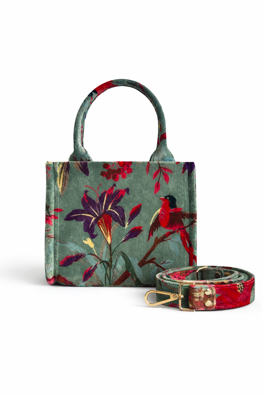 Velvet Mini Tote - Aquamarine